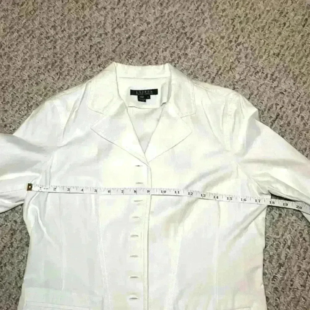 Ralph Lauren NWT Vintage White Cotton Denim Button Up Front Jacket Womens Size M - Picture 11 of 13